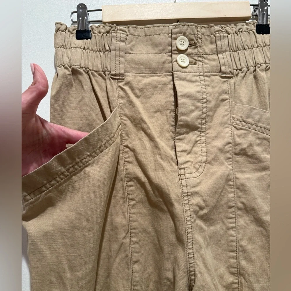 Free People Ready to Run Parchment Cinch Waist Joggers Pants size Small EUC